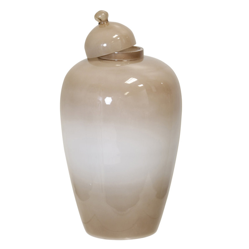 Gold Mercury - Glass Jar, Brown/White/Milky, 14" H x 7.5" W x 7.5" D