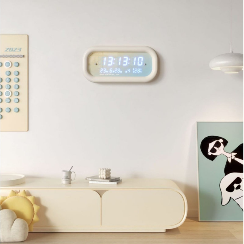 Bedroom Alarm Clock, Automatic Digital Desk Clock, Electric Clock With Adjustable Dimmer, Automatic Daylight Saving Time, USB Port, Date, Temperature, Nap Time