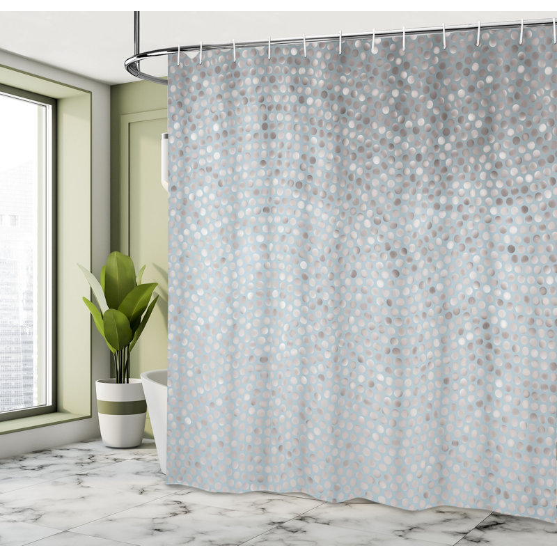 Ensemble de rideau de douche + crochets, Ardoise pâle, H 75 po x l 69 po