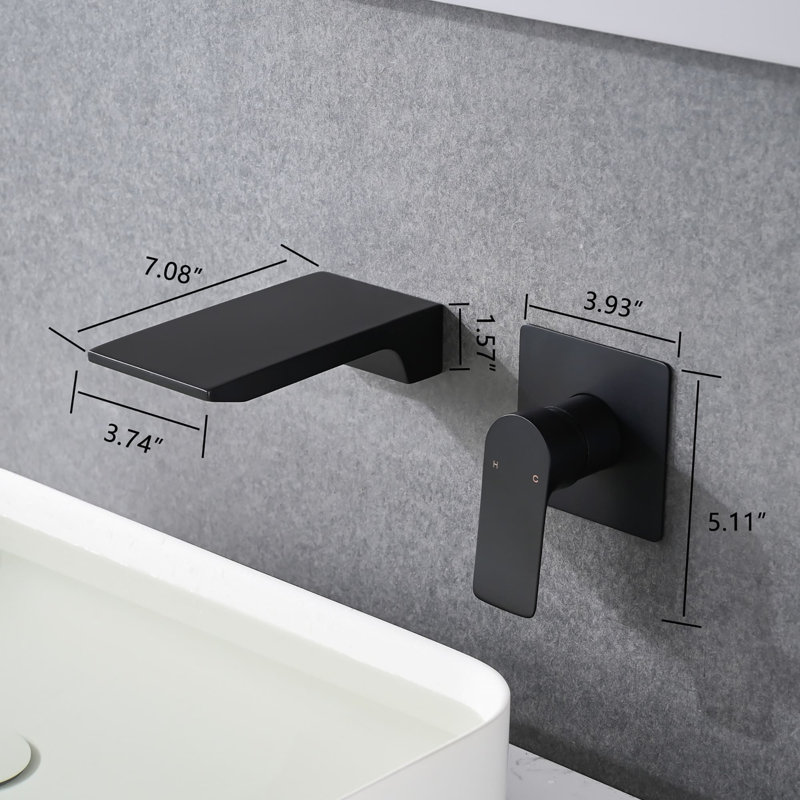 Robinet de baignoire mural à 2 trous avec robinets de baignoire cascade à une poignée et robinets en acier inoxydable avec robinet