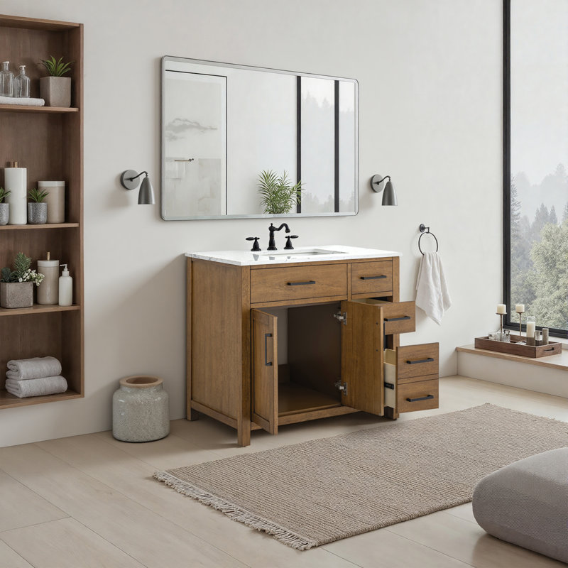 
Shamar 36" Single Bathroom Vanity, Mango Ember