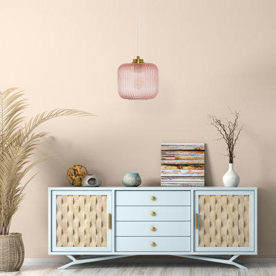 Jacobson 1-Light Ribbed Glass Pendant