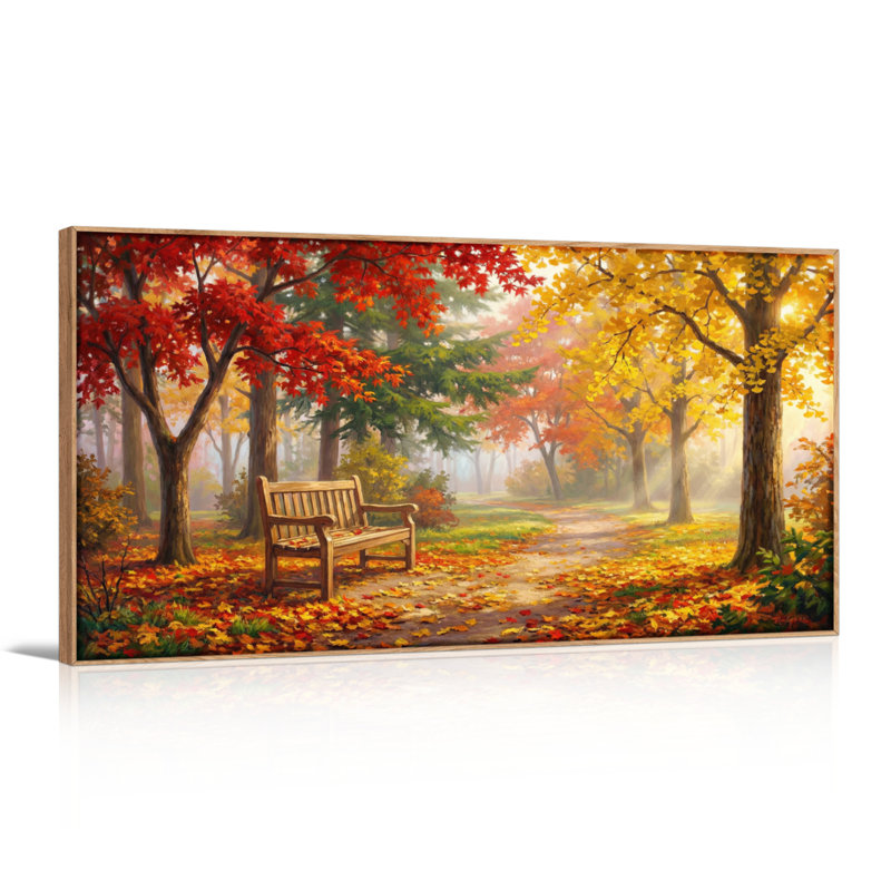 «Autumn Park», reproduction d'art sur toile encadrée de 1 x 48 po x 24 po, 48 x 24 pouces