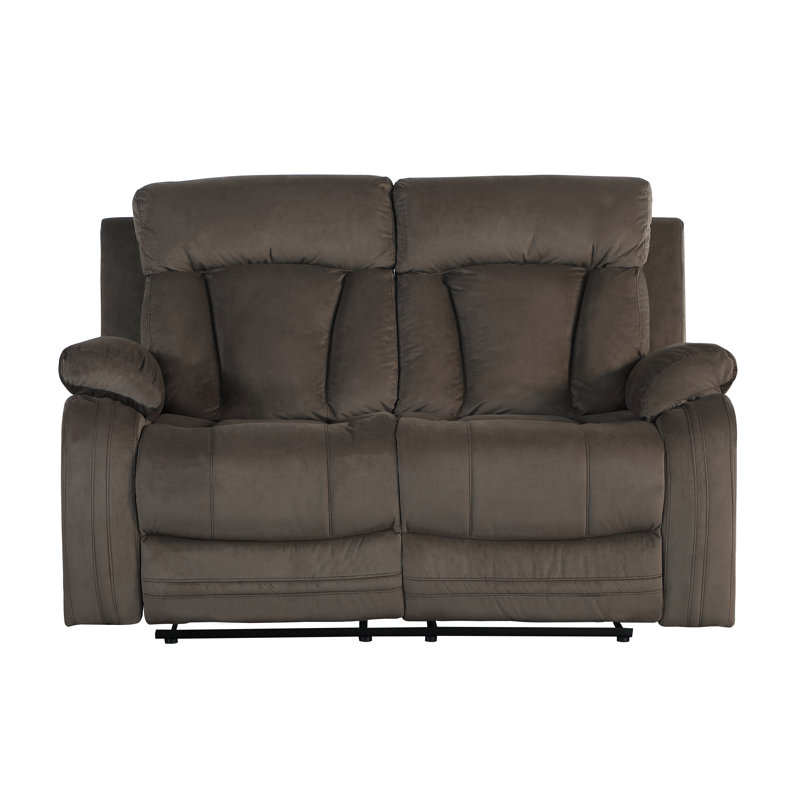 Ullery Upholstered 63'' Reclining Loveseat, Brown