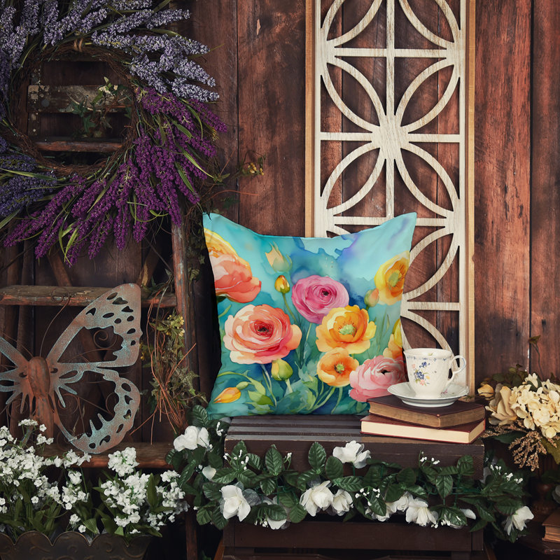  Coussin décoratif intérieur / extérieur en polyester Autre / Sans motif, Carré 14 po