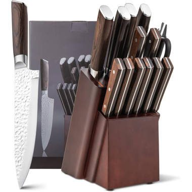 Wuyi 14 Piece Stainless Steel Knife Block Set