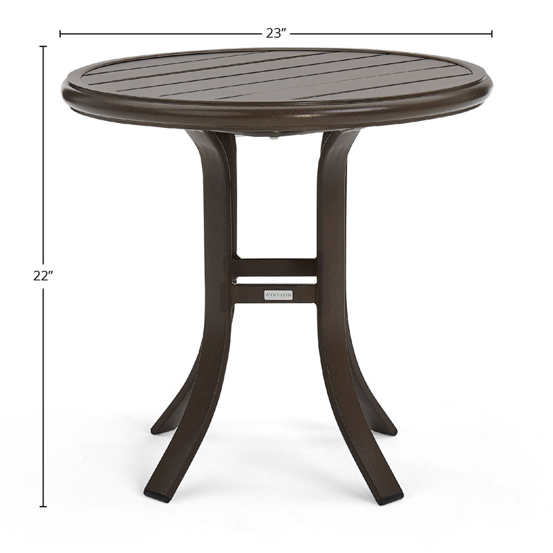 Slat Top 23" Round Side Table, Java