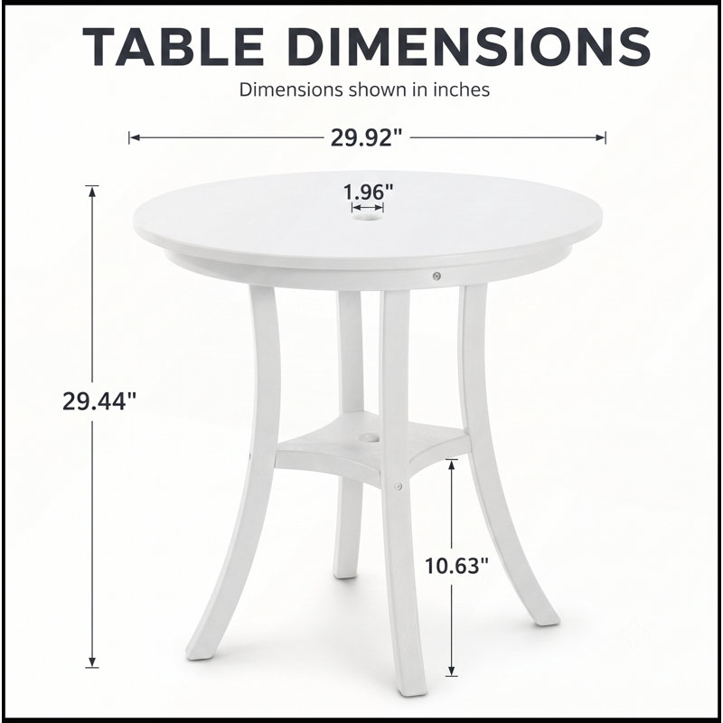 Ensemble bistro extérieur en PEHD 3 pièces avec table ronde, trou pour parasol et 2 fauteuils