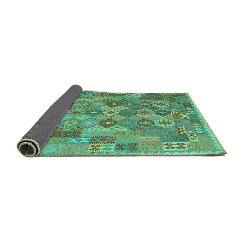 Tapis rond en laine / polyester tissé à la machine Southwestern