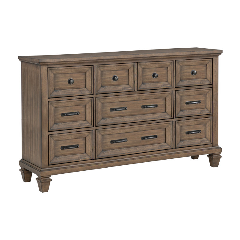 Commode 9 tiroirs Gurkamal, Brun
