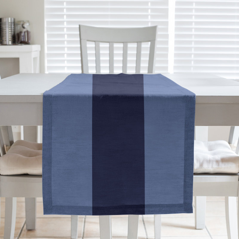 Basketball Table Runner, 72" L x 16" W, Poly Twill, Memphis Blue/Navy/Blue