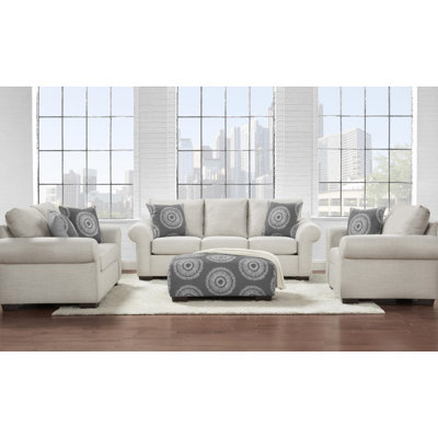 Sharon 3pc Sofa, Loveseat & Ottoman, Beige