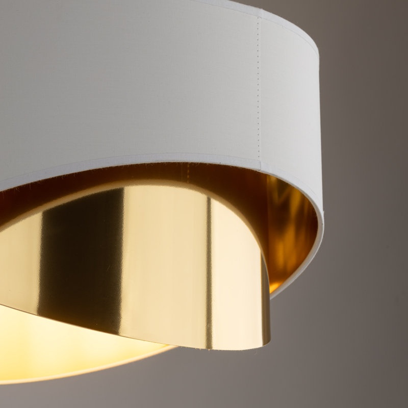 Bahati 1 - Light Drum Pendant, White/Gold