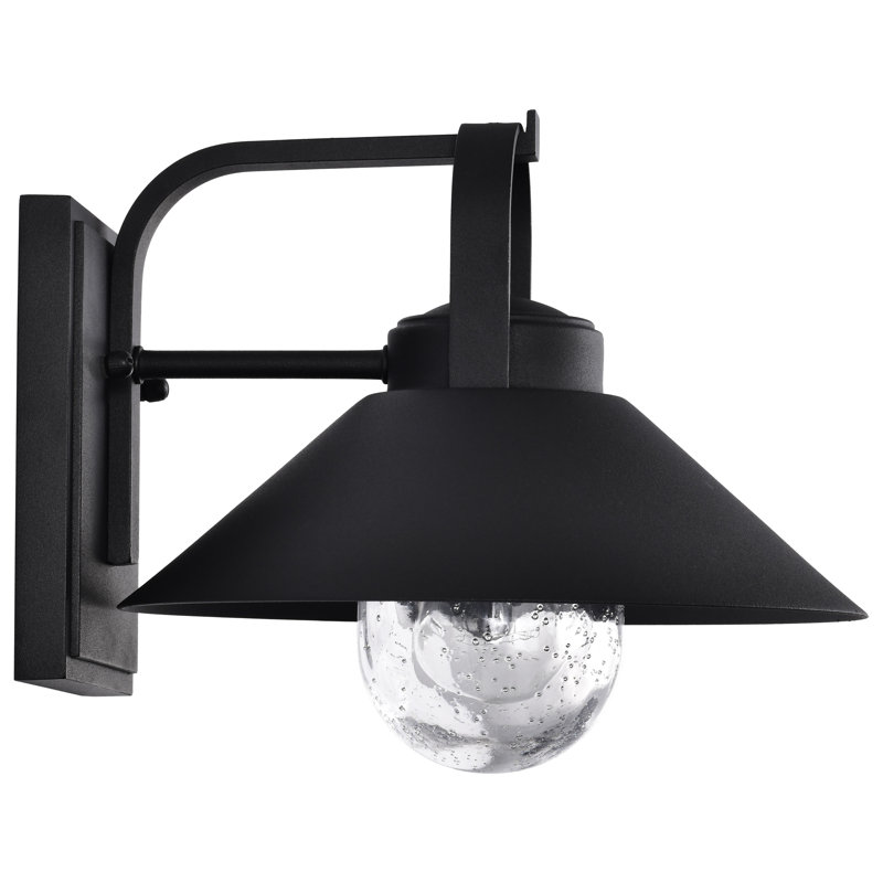 Applique murale d'extérieur moyenne Andren, Noir, Noir, H 8,88 po x l 10 po x P 11 po