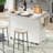 Kitchen Island with Trash Can Storage Cabinet, Kitchen Cart with Drop Leaf, Spice Rack, Towel Rack and Drawer, Rolling Kitchen Island on Wheels with Adjustable Shelf, White-274084945