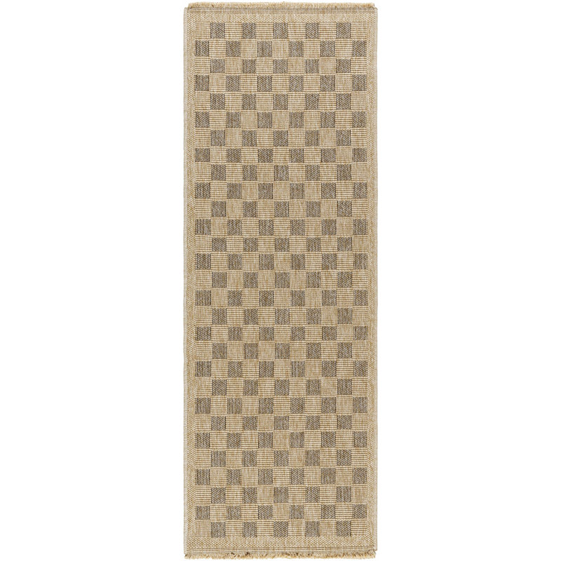 Abbie Machine Woven Checkered Area Rug, Runner 2'7" x 7'3"