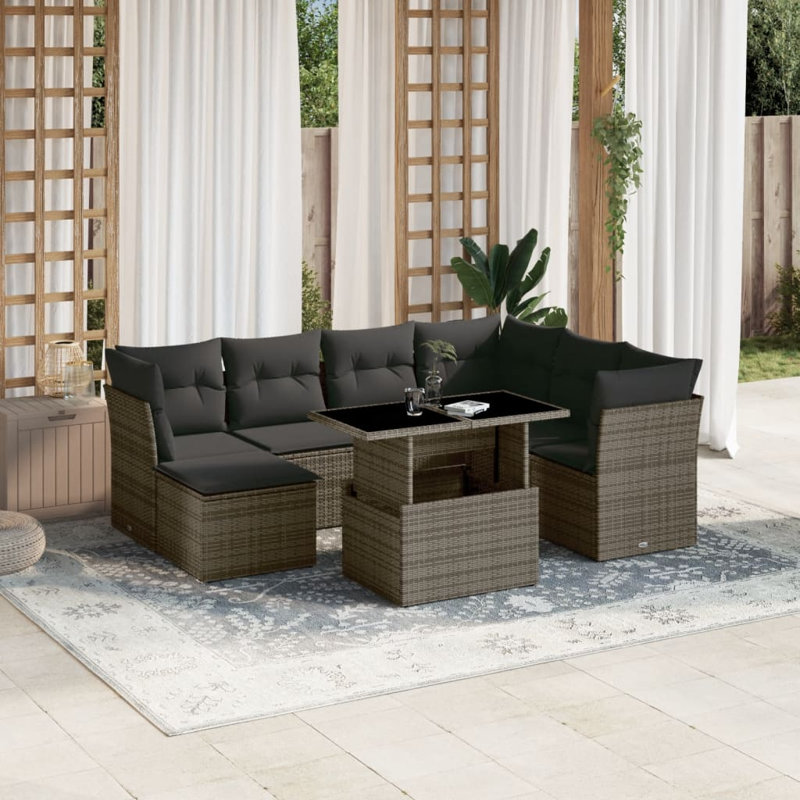Ensemble de canapé de jardin Vidaxl gris