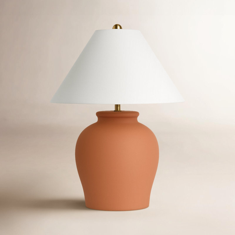 Lampe de table Alglom, Lin classique, Terra Cotta
