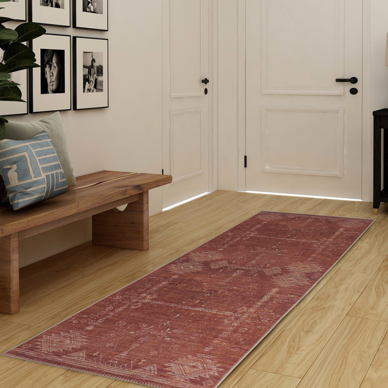 Tapis brun et ivoire Maril Maynor, Tapis de couloir 1 pi 6 po x 8 pi