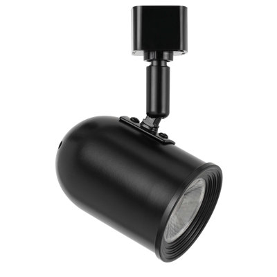Projecteur sur rail DEL intégré à intensité variable Cal Lighting, noir, 15 cm (6 po) de hauteur, 7 W, 430 lumens, 3 000 K, IRC 90, construction métallique