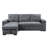 95"W Gray Woven Fabric Reversible Sleeper Sectional Sofa With Storage Chaise Cup Holder Charging Ports And Pockets-671991129