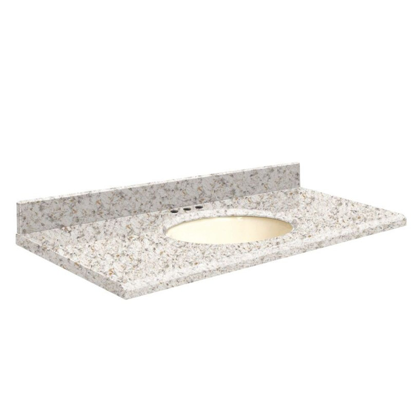 Dessus de salle de bain simple 43 po meuble-lavabo, Biscuit, Plaisir amande, Simple