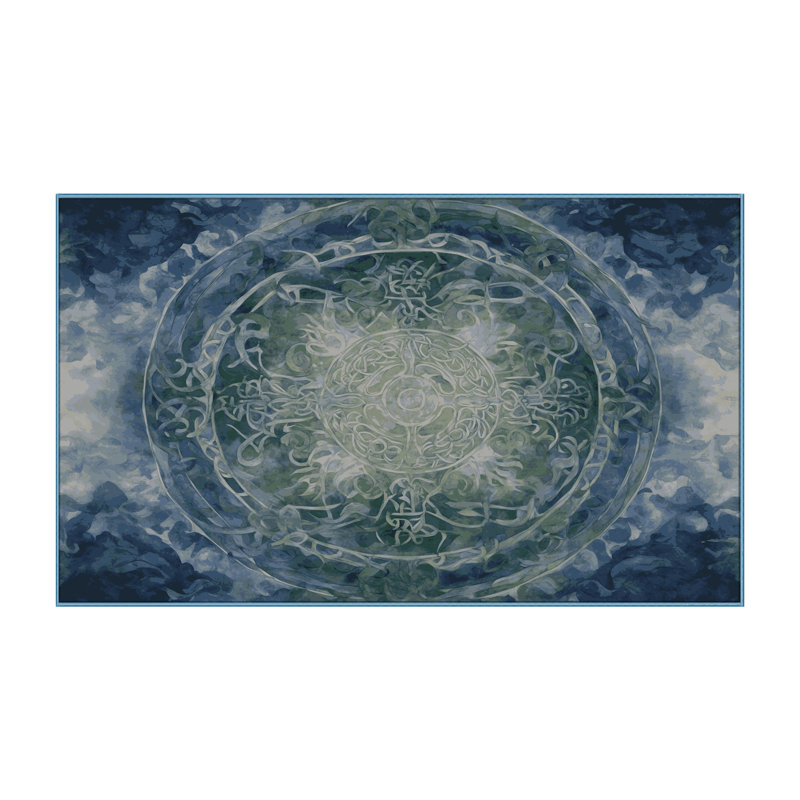 Tapis bleu soyeux et moelleux, Rectangle 8 pi x 10 pi