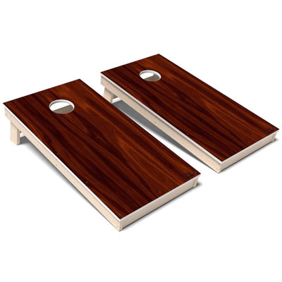 Mahogany Wood All-Weather Composite Cornhole Board Set