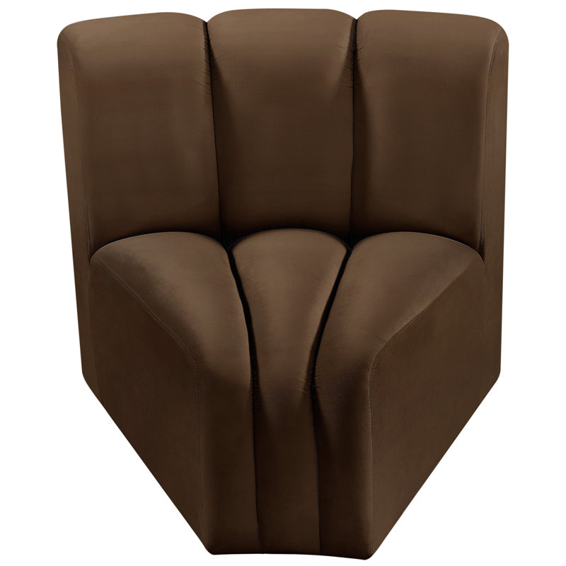 Chaise d'appoint Holdina, Velours brun