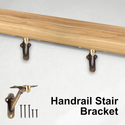 Handrail Bracket 3" Staircase Hand Rail Brackets For Stair Railing With Screws, Black ,6 Pack