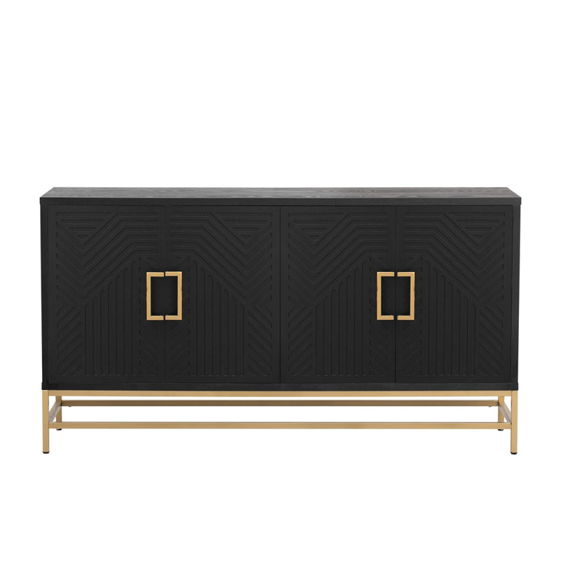 Sideboard Buffet Cabinet with Adjustable Shelves, Black