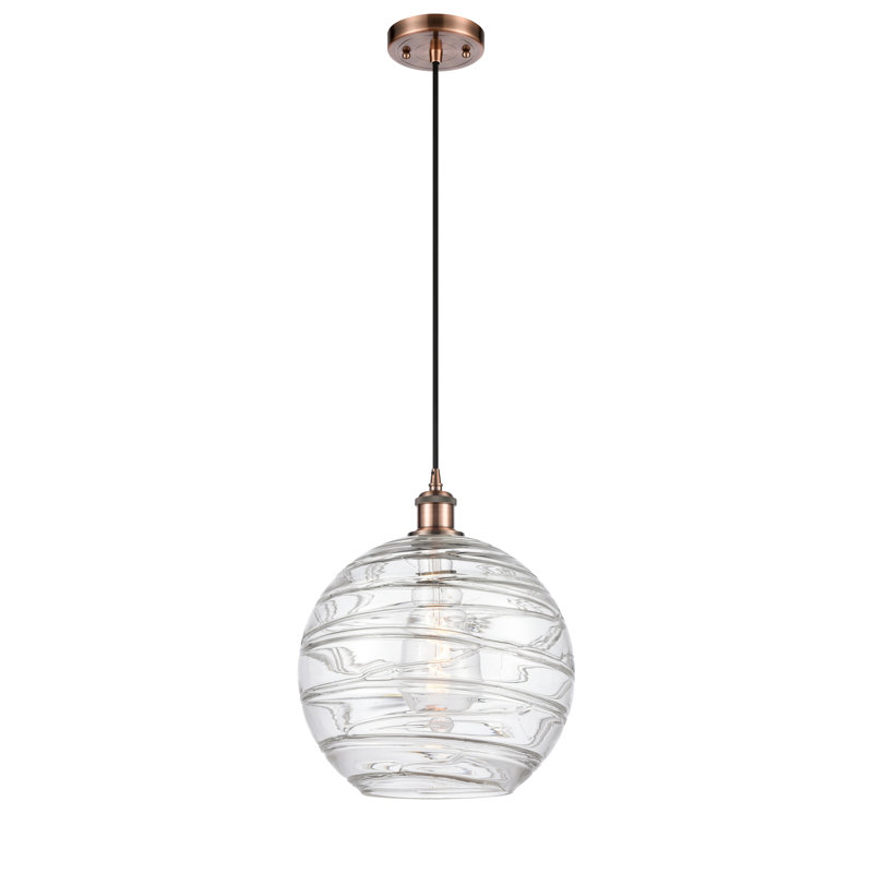 Luminaire suspendu en forme de globe à 1 lumière Mott, Cuivre antique, Ampoule non incluse