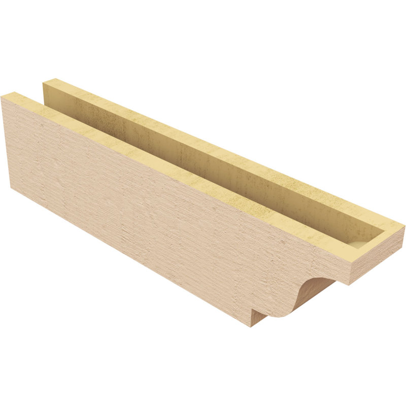 Queue de chevron Timberhane en faux cèdre brut Newport, l 4 po x H 6 po x L 24 po, brun clair apprêté