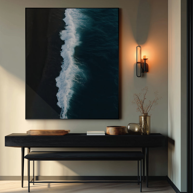 Très grande reproduction d'art sur toile - Paysage côtier de Ocean Beach, H 72 po x l 60 po