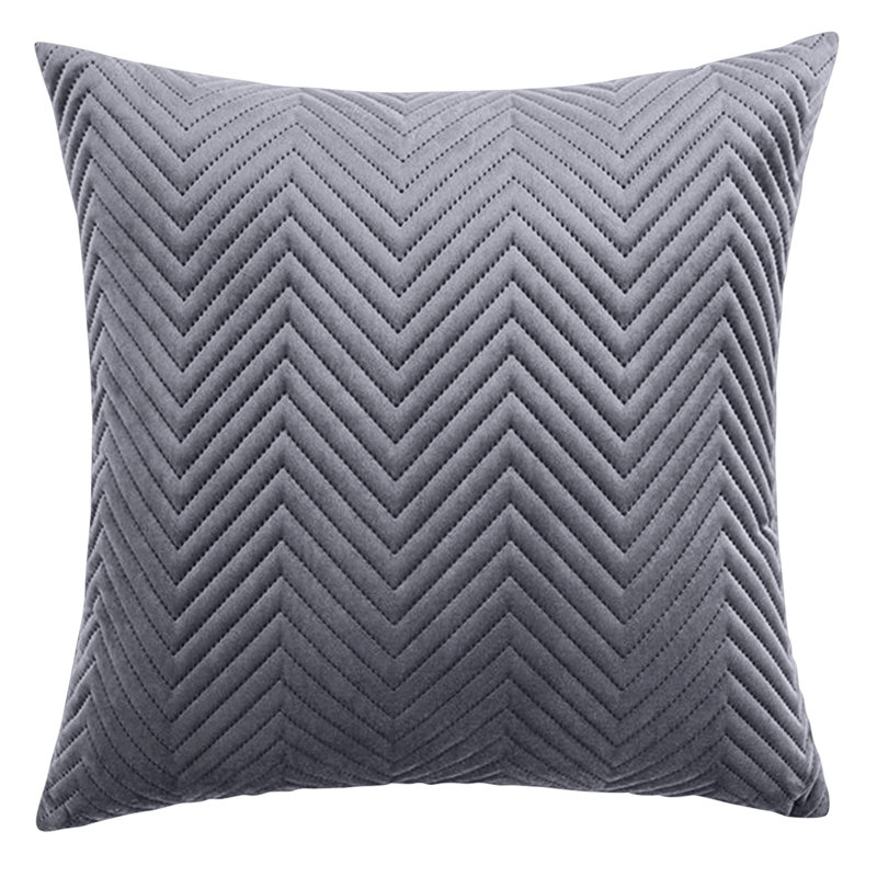 Aspire Homeware Embossed Square Velvet Cushion Cover, Grey, Pack of 6