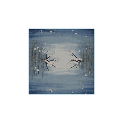 Machine Washable Blue Area Rug