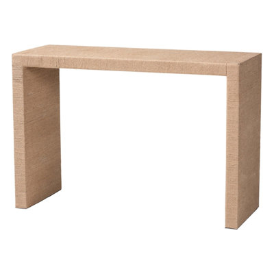 Caleta Colandra Modern Bohemian Seagrass and Wood Console Table