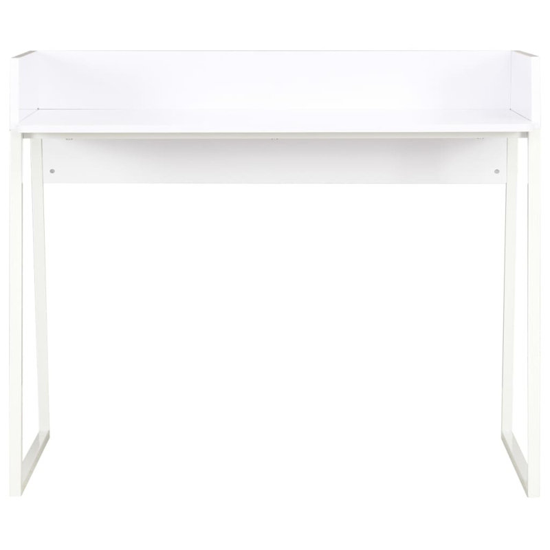 Abie Metal Base Writing Desk, White, White