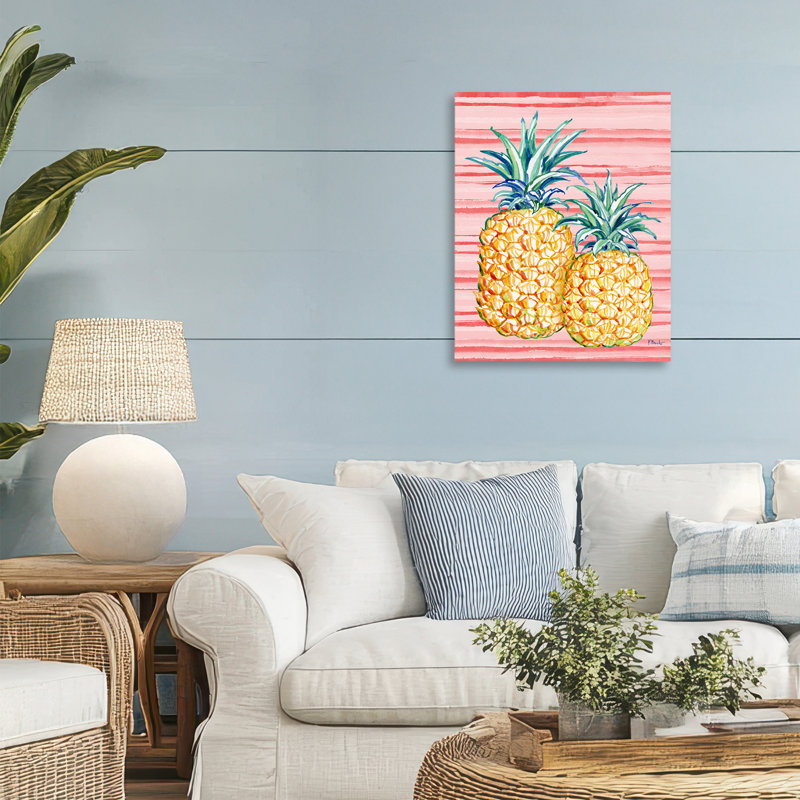 Tropical Brushed Pineapple Canvas, design by Paul Brent, 20" H x 16" W