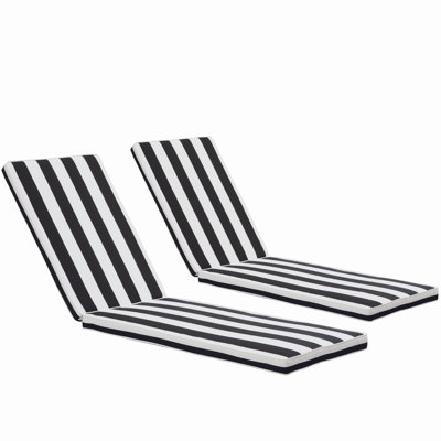 Remplacement du coussin de chaise longue d'extérieur en polyester 2 pièces Eddins, coussin de chaise longue de patio