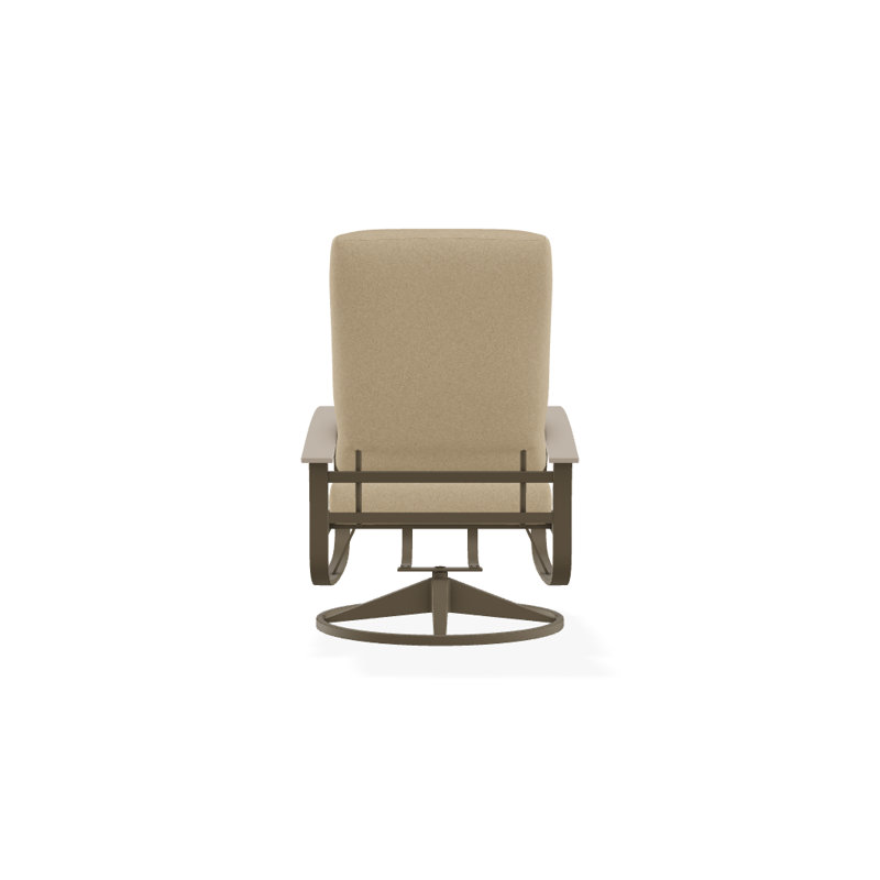 Belle Isle Outdoor Swivel Lounge Chair, Spectrum Indigo Sunbrella®, Desert P60, Textured Beachwood