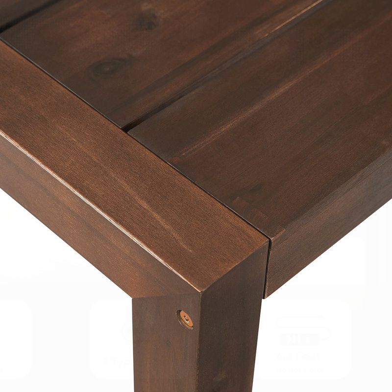 Ensemble de bar rustique 5 pièces avec chaises ergonomiques et plateau en lattes de bois massif pour l'extérieur, Moka