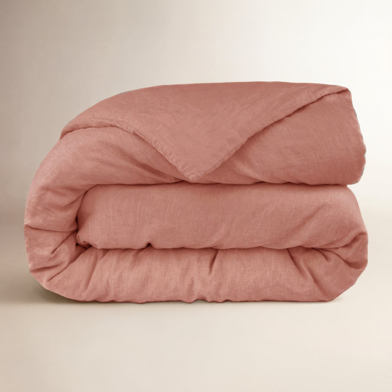 100% French Linen Duvet Cover, Clay, King Duvet Cover