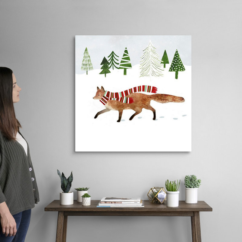 Reproduction d’art sur toile Woodland Christmas II par Victoria Borges, H 30 po x l 30 po x P 1,25 po, Toile tendue