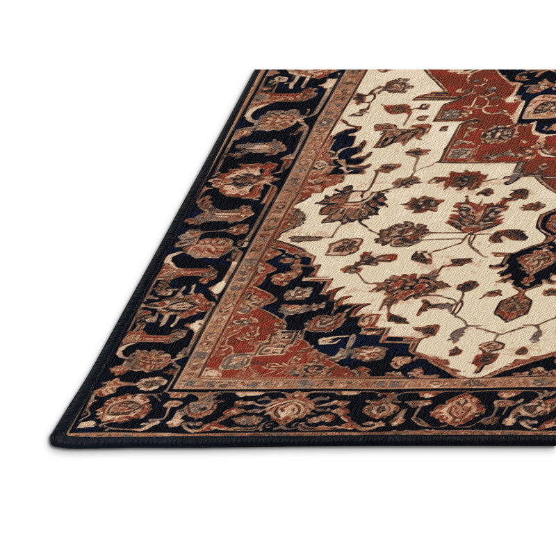 Machine Washable Persian Brown Area Rug, Rectangle 2' x 3'