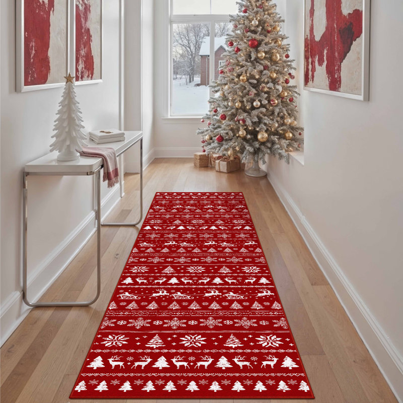 Chamora Machine Washable Indoor/Outdoor Christmas Area Rug, Runner 2' x 6'