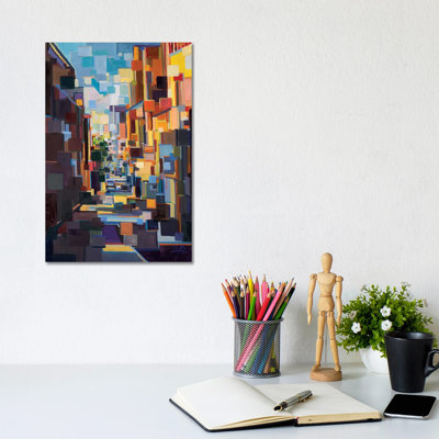 Long Hall in the City Deconstruction 1 Piece Wall Art on Canvas