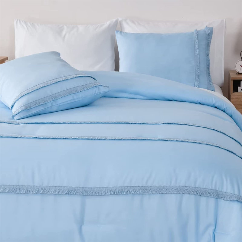 Floral Comforter, Blue, Twin Comforter + 1 Standard Sham