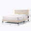 Structure de lit tapissier pour grand lit: lit plateforme moderne de style Mid-Century avec tissu bouclé et tête de lit capitonnée - aucun sommier requis pour un assemblage facile