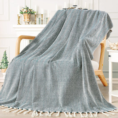 Chevron Knitted Throw Blanket